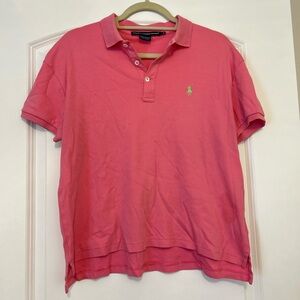 Ralph Lauren Pink Polo Shirt with green emblem size Large